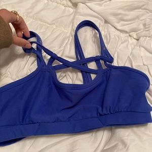 blue honeycutt dance wear sports bra